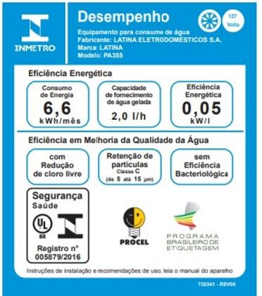 Imagem de Purificador De Água Gelada Latina Pa355 Compressor Platinum