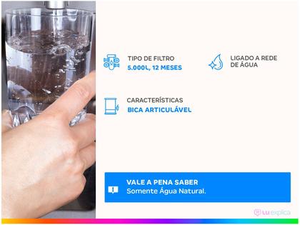 Imagem de Purificador de Água Latina de Mesa Branco e - Fume PN535 Água Natural