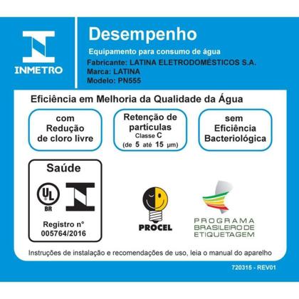 Imagem de Purificador de água mineral latina branco e fumê escuro pn555