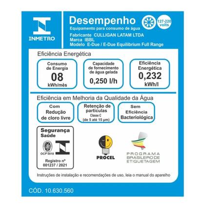 Imagem de Purificador de água refrigerado ibbl e-due branco full range 220v