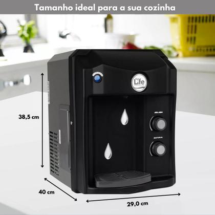 Imagem de Purificador de água super alcalina ionizada com ozônio top life new heoxi refrigerado 220v - Preto
