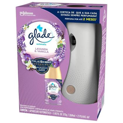 Imagem de Purificador e Desodorizador de Ar Glade Aparelho Automatic Spray + Refil de Lavanda e Vanilla 175g/269ml + 2 Pilhas AA