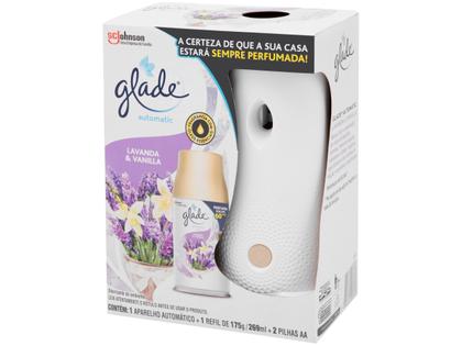 Imagem de Purificador e Desodorizador de Ar Glade Aparelho Automatic Spray + Refil de Lavanda e Vanilla 175g/269ml + 2 Pilhas AA