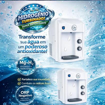 Imagem de Purificador Hidrogênio Molecular, Magnésio, Água Alcalina e Ozônio MgH2 Heoxi - Top Life Cor:PrataVoltagem:127V