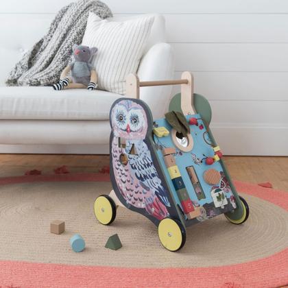 Imagem de Push Cart Manhattan Toy Wildwoods Owl com classificador de formas 1+