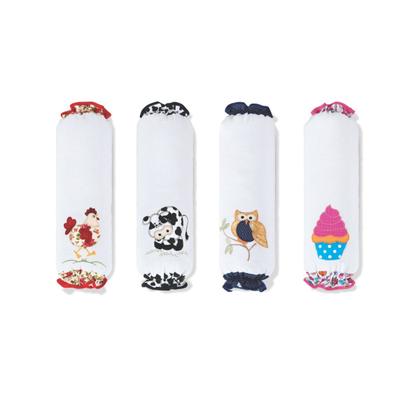 Imagem de Puxa Saco Dispenser Tecido 100% Algodão Bordado Patchwork Sortidos Organizador de Sacola Plástica