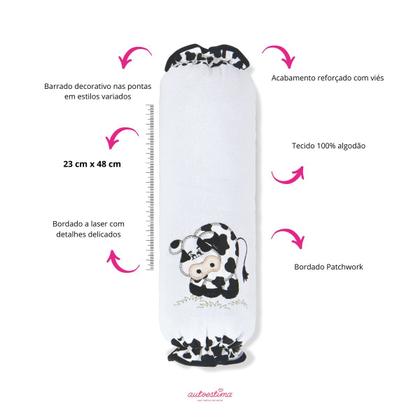 Imagem de Puxa Saco Dispenser Tecido 100% Algodão Bordado Patchwork Sortidos Organizador de Sacola Plástica