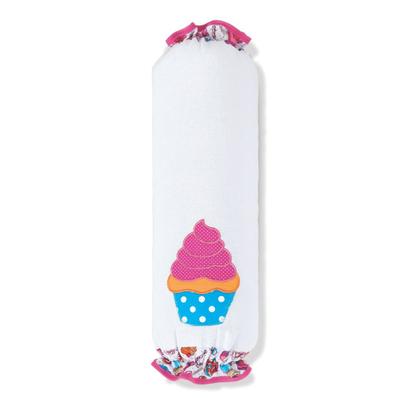 Imagem de Puxa Saco Dispenser Tecido 100% Algodão Bordado Patchwork Sortidos Organizador de Sacola Plástica