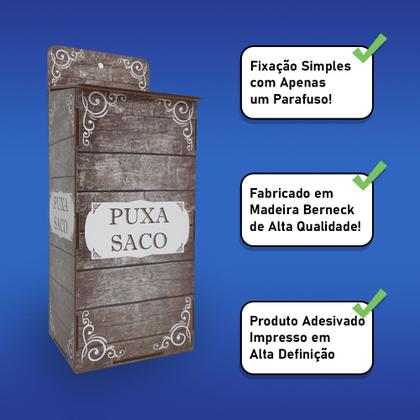 Imagem de Puxa Saco Parede Organização Cozinha Mdf Madeira Adesivado