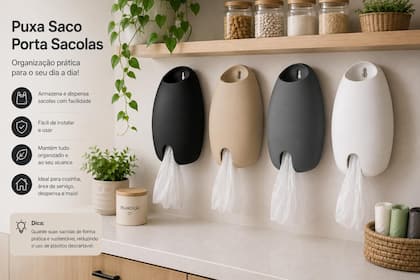 Imagem de Puxa Saco Porta Sacolas Sacolinha De Supermercado Dispenser para Sacolas