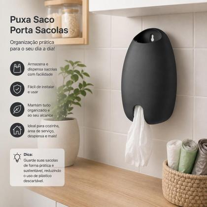 Imagem de Puxa Saco Porta Sacolas Sacolinha De Supermercado Dispenser para Sacolas