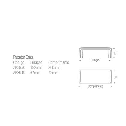 Imagem de Puxador Alça Creta 64mm Níquel Escovado Zen Design