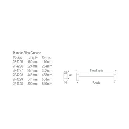 Imagem de Puxador Allen Granado 448mm Vecchio Cobre Zen Design
