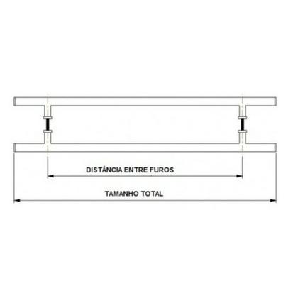 Imagem de Puxador Barra Chata Inox Escovado Para Porta Madeira 120 cm