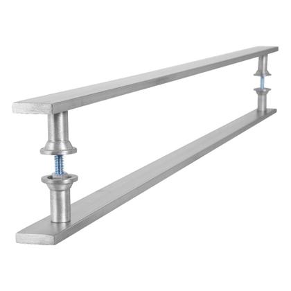 Imagem de Puxador Barra Chata Inox Escovado Para Porta Madeira 70 cm