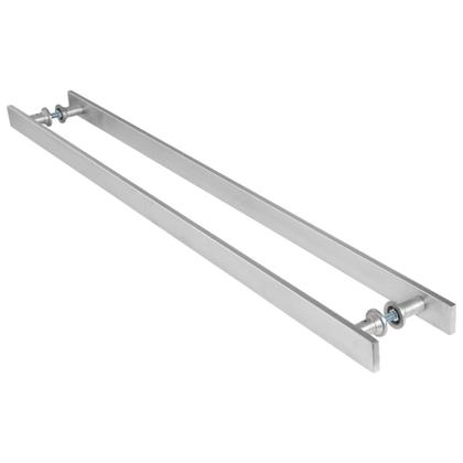 Imagem de Puxador Barra Chata Inox Escovado Para Porta Madeira 90 cm