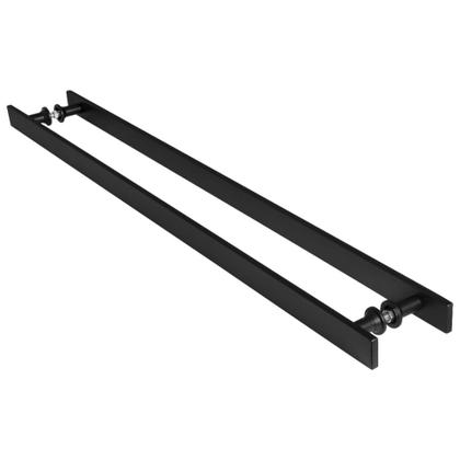 Imagem de Puxador Barra Chata Inox Preto Para Porta De Madeira 150 cm