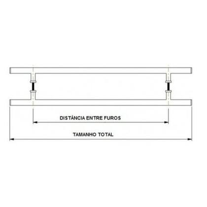 Imagem de Puxador Branco Para Porta De Vidro Madeira Pivotante 60cm