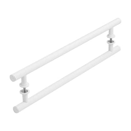 Imagem de Puxador Branco Para Porta De Vidro Madeira Pivotante 60cm