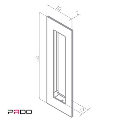 Imagem de Puxador concha de inox preto 150mm para porta de madeira Pado