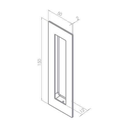 Imagem de Puxador Concha Embutir 150mm Cavidade Quadrada Aço Inox Polido SM Pado