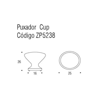 Imagem de Puxador Cup Ponto Rose Brilhante Zen Design