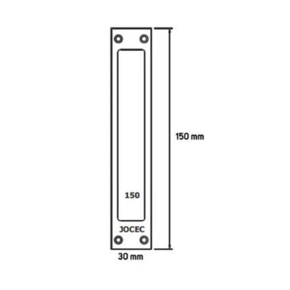 Imagem de Puxador de aço 150mm cromado porta portão ferro jocec