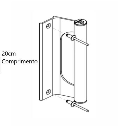 Imagem de Puxador de Aluminio Buzio Porta Portao Correr Preto 20cm