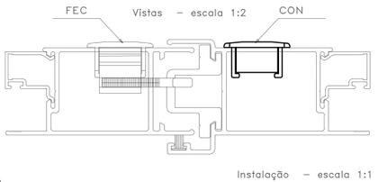 Imagem de Puxador De Embutir Fecho Concha Cega 192mm Para Porta e Janela Alumínio - Con06