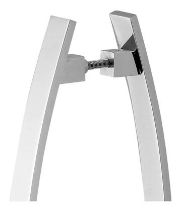 Imagem de Puxador De Porta Barra Chata Curvo Arco Cromado 1.50 Metro