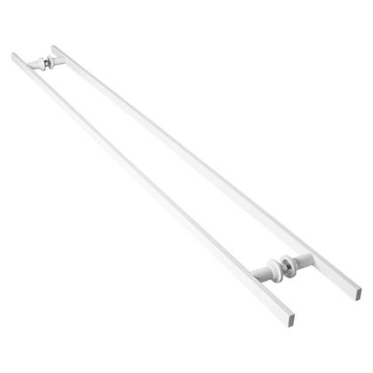 Imagem de Puxador De Porta Branco Vidro Pivotante Madeira 120cm M.S
