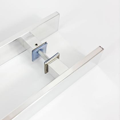 Imagem de Puxador de Porta Duplo Em Alumínio 40cm Modelo Flat Aluminum