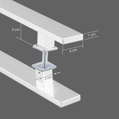 Imagem de Puxador de Porta Duplo Em Alumínio 40cm Modelo Flat Aluminum