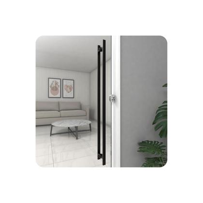 Imagem de Puxador De Porta Inox Vidro Pivotante Preto 90cm M.S