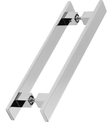 Imagem de Puxador De Porta Pivotante Barra Chata Duplo Cromado 1.20 Mt