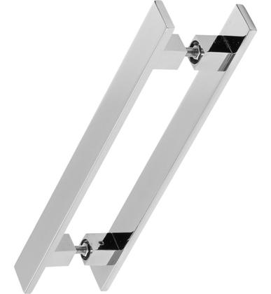 Imagem de Puxador De Porta Pivotante Barra Chata Duplo Cromado 1 Metro
