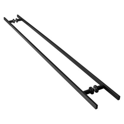 Imagem de Puxador De Porta Preto Inox Vidro Pivotante 120cm M.S