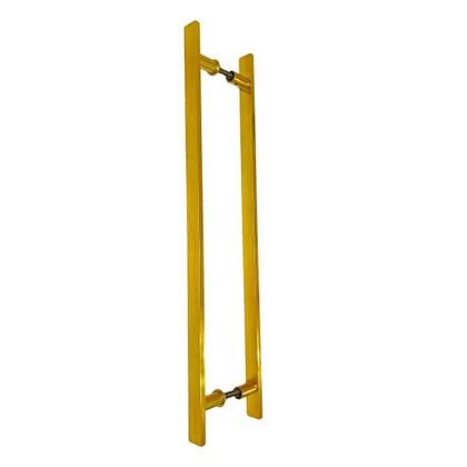 Imagem de Puxador Duplo Alumínio 80cm Porta Pivotante Dourado