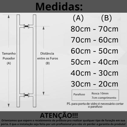 Imagem de Puxador Duplo Alumínio 80cm Porta Pivotante Dourado