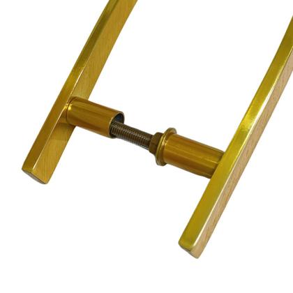 Imagem de Puxador Duplo Alumínio Curvo 60cm Porta Pivotante Dourado