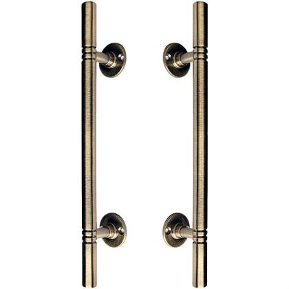 Imagem de Puxador Duplo Italy Bronze Antigo 248mm Porta Pivotante Correr Madeira Vidro Colonial Clássico Rústico