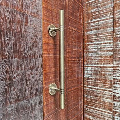 Imagem de Puxador Duplo Italy Bronze Antigo 248mm Porta Pivotante Correr Madeira Vidro Colonial Clássico Rústico