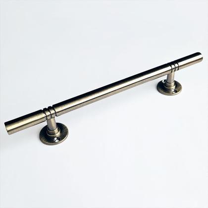 Imagem de Puxador Duplo Italy Bronze Antigo 248mm Porta Pivotante Correr Madeira Vidro Colonial Clássico Rústico