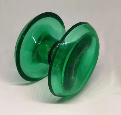 Imagem de Puxador duplo redondo de resina para porta de vidro verde grande
