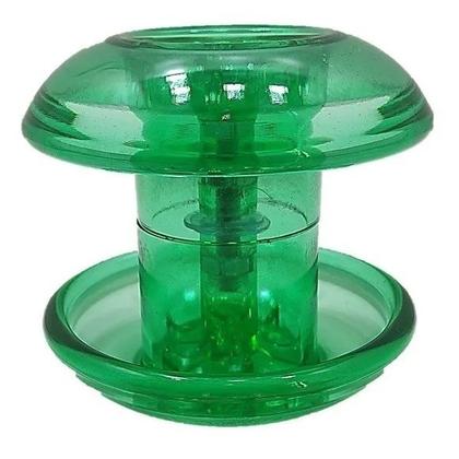 Imagem de Puxador duplo redondo de resina para porta de vidro verde grande