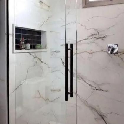 Imagem de Puxador H Tubular Duplo Porta Madeira Vidro 40Cm Preto