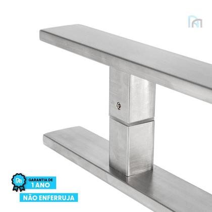 Imagem de Puxador Inox Escovado Porta Pivotante Pé Quadrado 40CM 40x10