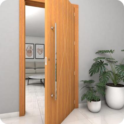 Imagem de Puxador Inox Para Porta De Correr Vidro Madeira 40cm M.S