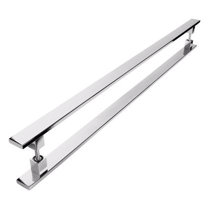 Imagem de Puxador Inox Para Porta Pivotante Madeira Vidro 50 cm