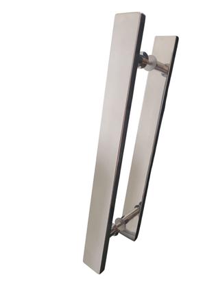 Imagem de Puxador Inox Para Porta Pivotante Madeira Vidro 80 Cm Polido
